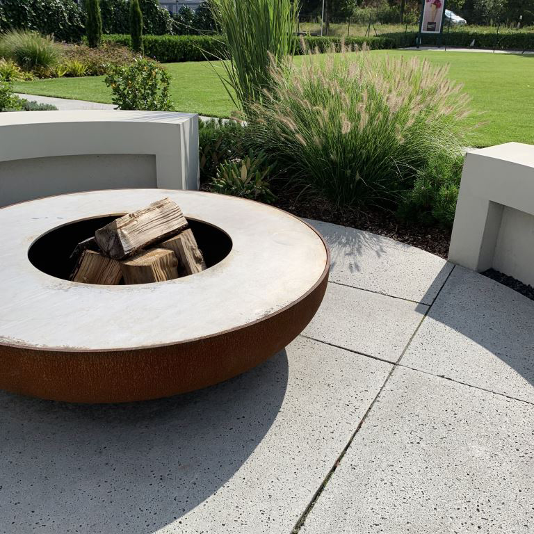 Metallkunst Feuerschalen mit Teppanyaki-Ring