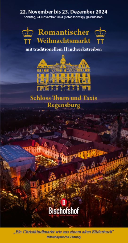 Flyer Romantischer Weihnachtsmarkt Regensburg im Schloss Turn & Taxis